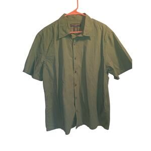 Banana Republic Shirt Mens Xl Green Plaid Short Sleeve